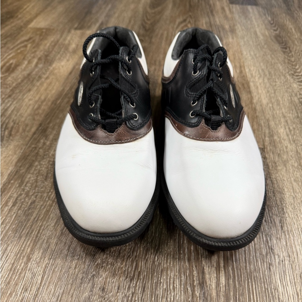 FOOTJOY Men's Superlites Leather Golf Shoes 57751 White/Black Size 8W